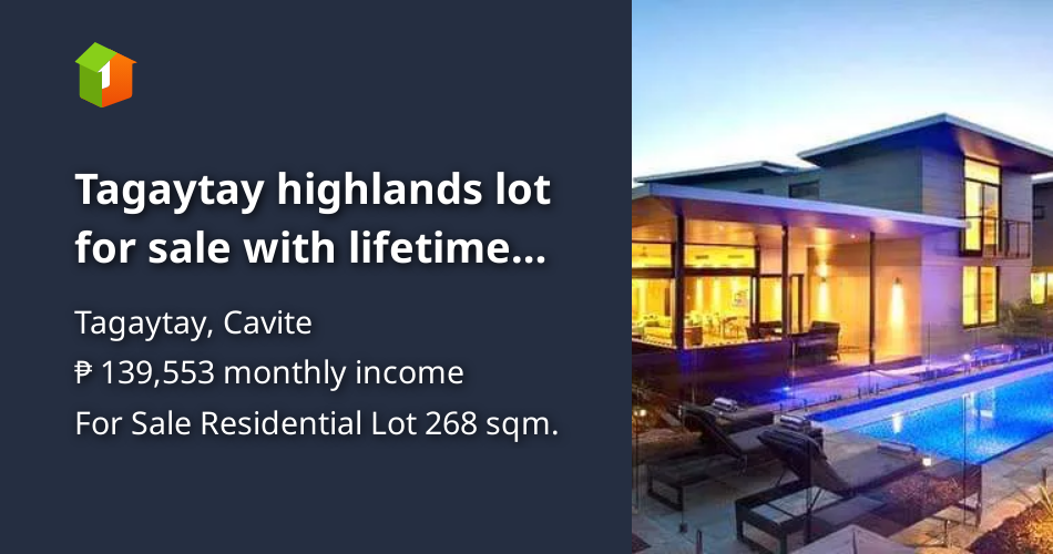 Tagaytay highlands lot for sale with lifetime membership [Lot 🚜] (June
