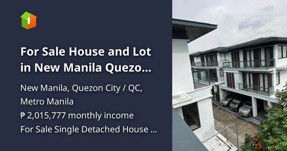 For Sale House and Lot in New Manila Quezon City [House and Lot 🏘️