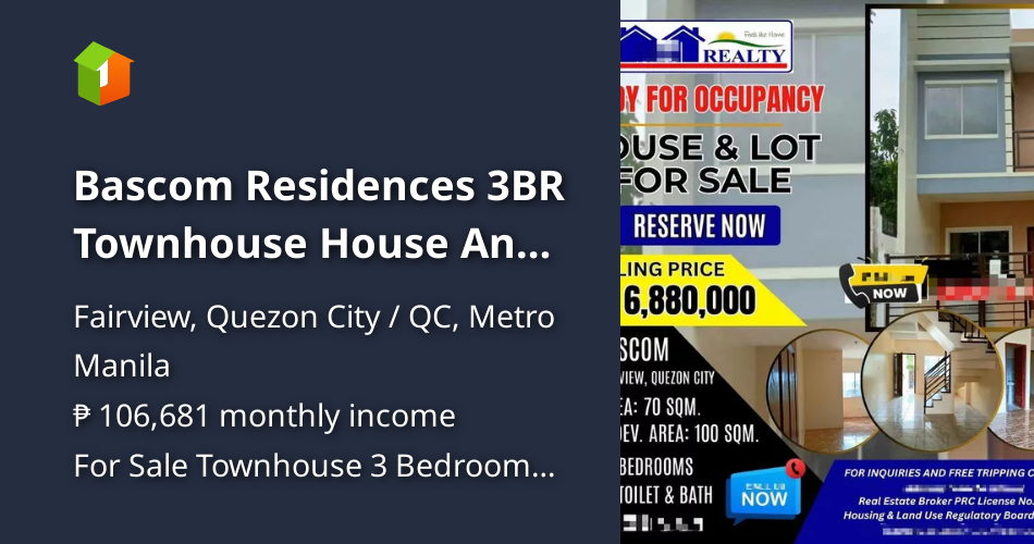 Bascom Residences 3BR Townhouse House And Lot For Sale [Houses and Lots ...