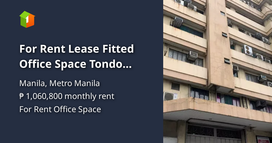 For Rent Lease Fitted Office Space Tondo Manila 3536 sqm [Commercial ...