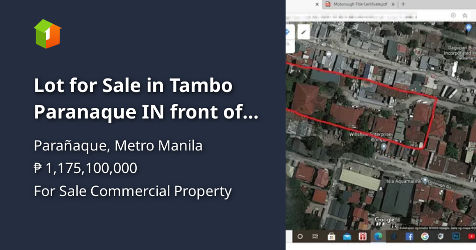 Lot for Sale in Tambo Paranaque IN front of PITX Property 🏭