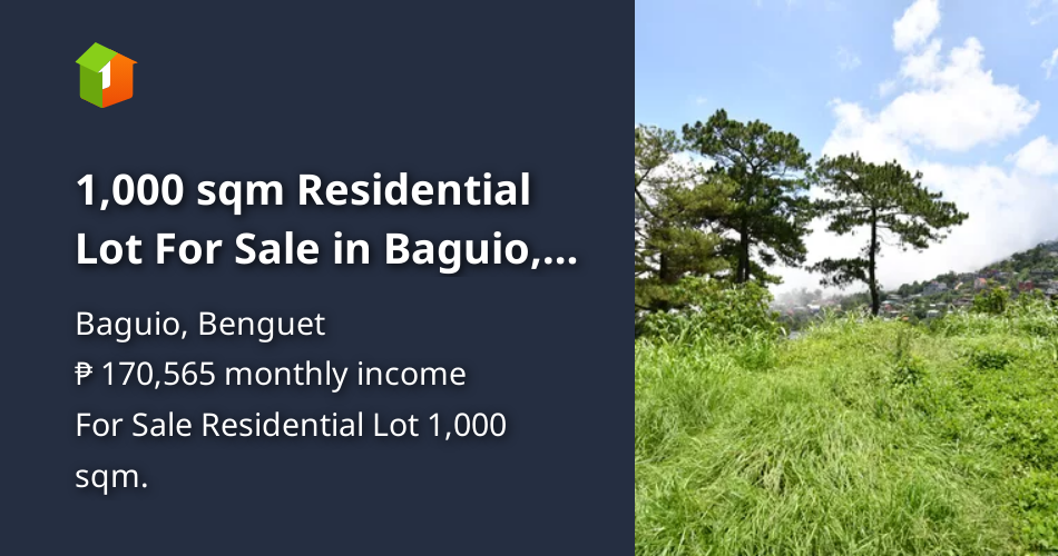 1,000 sqm Residential Lot For Sale in Baguio, Benguet [Lot 🚜] (July 2023) in Baguio, Benguet for