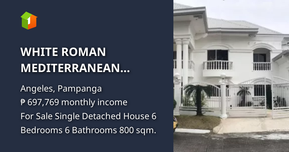WHITE ROMAN MEDITERRANEAN MANSION IN ANGELES CITY NEAR CLARK [House and