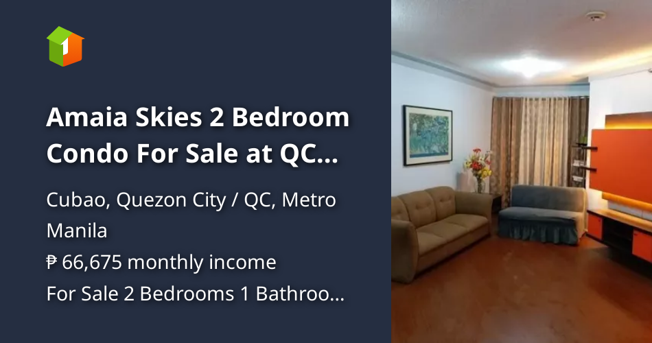 Amaia Skies 2 Bedroom Condo For Sale at QC Cubao [Condo 🏙️] (September