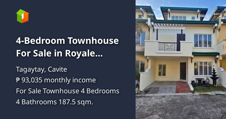 4Bedroom Townhouse For Sale in Royale Tagaytay Estate Alfonso Cavite