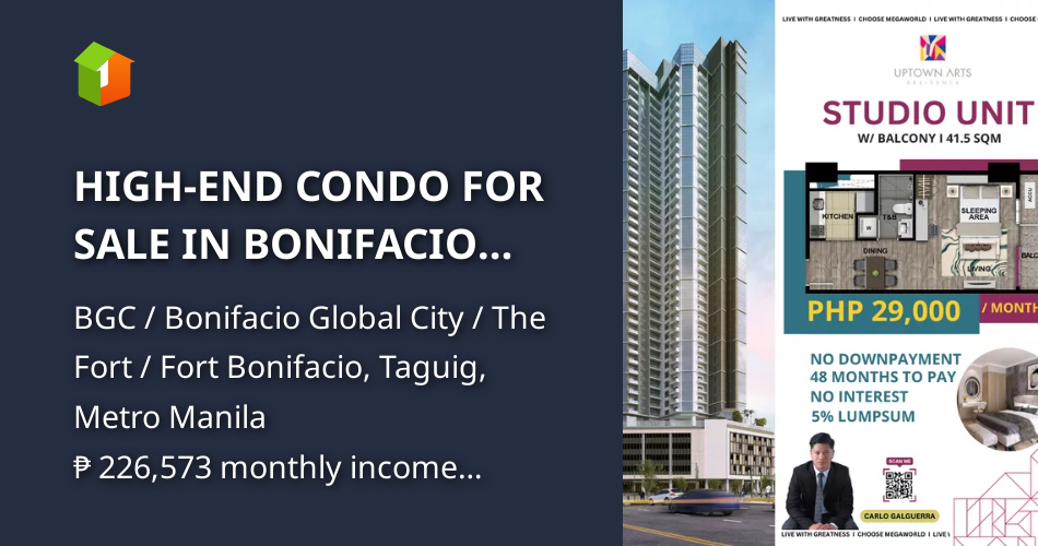 HIGHEND CONDO FOR SALE IN BONIFACIO GLOBAL CITY [Condo 🏙️] (October