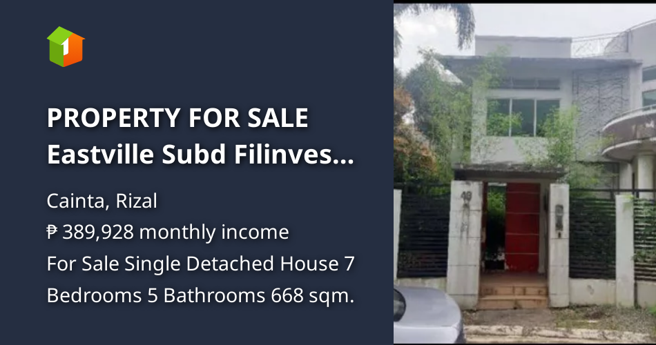 PROPERTY FOR SALE Eastville Subd Filinvest Homes East, Cainta Rizal