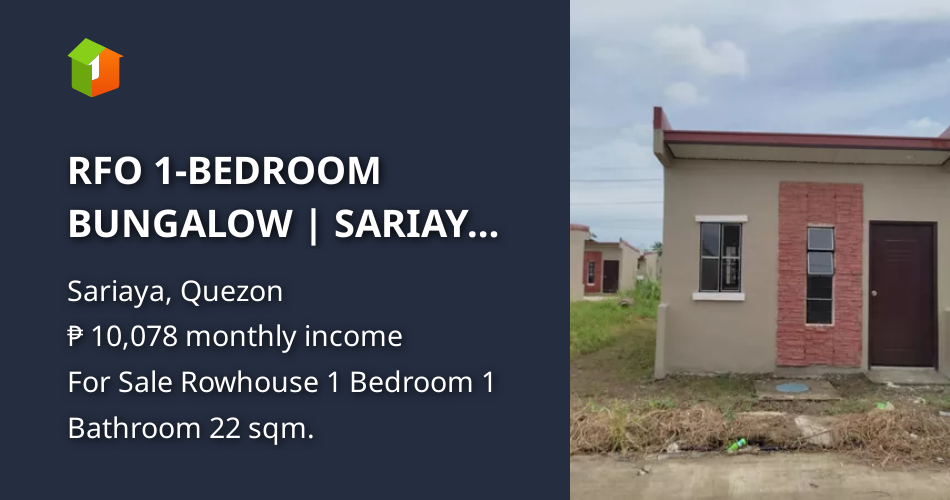 RFO 1BEDROOM BUNGALOW SARIAYA, QUEZON HOUSE & LOT [House and Lot 🏘