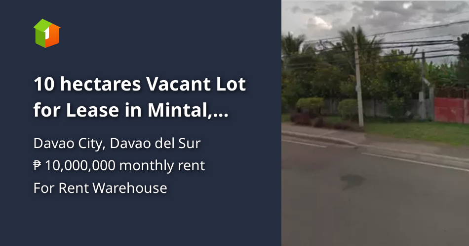 10 hectares Vacant Lot for Lease in Mintal, Davao City, Davao del Sur
