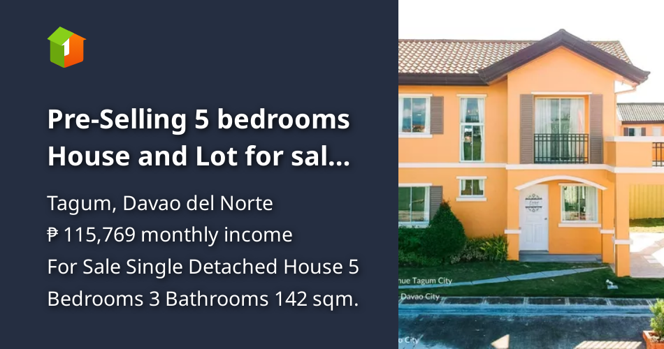 PreSelling 5 bedrooms House and Lot for sale in Tagum City [House and