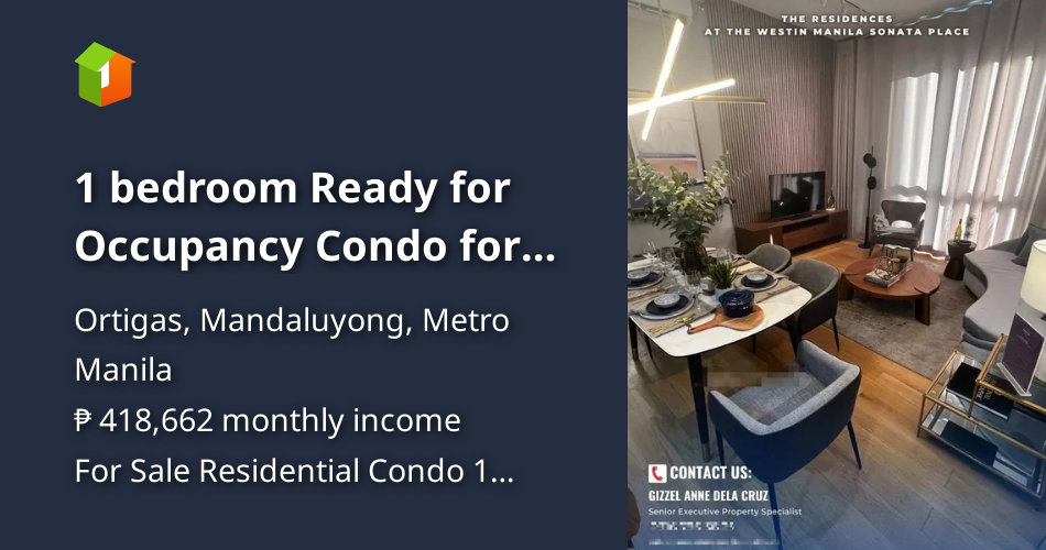 1 bedroom Ready for Occupancy Condo for sale at Westin Residences