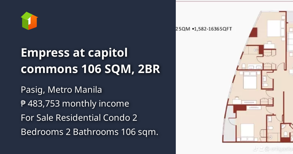 Empress at capitol commons 106 SQM, 2BR [Condo 🏙️] (January 2023) in