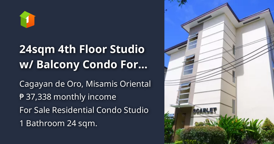 24sqm 4th Floor Studio w/ Balcony Condo For Sale in Cagayan De Oro