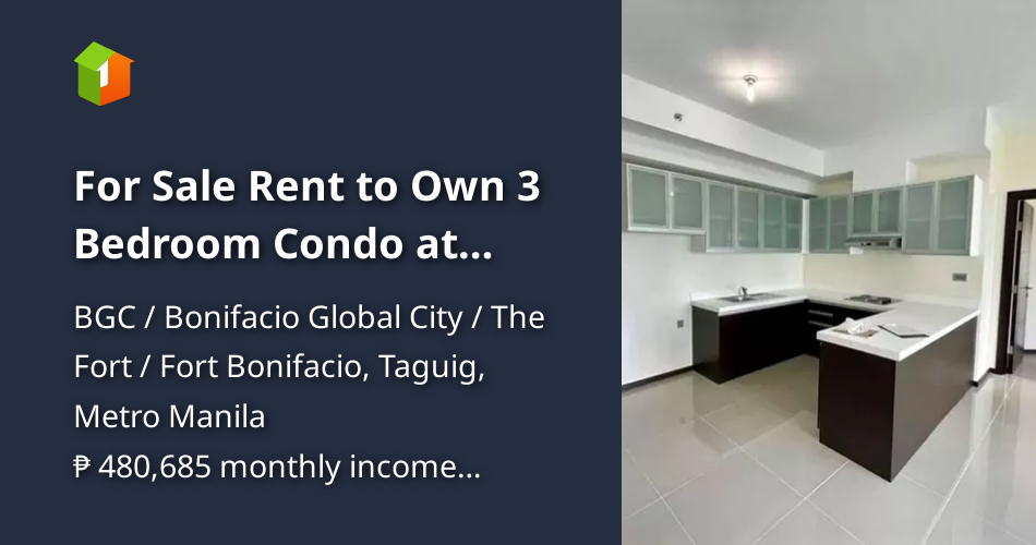 For Sale Rent to Own 3 Bedroom Condo at Trion Towers BGC [Condo 🏙️