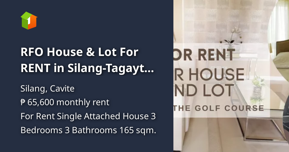 RFO House & Lot For RENT in SilangTagaytay with golf course view