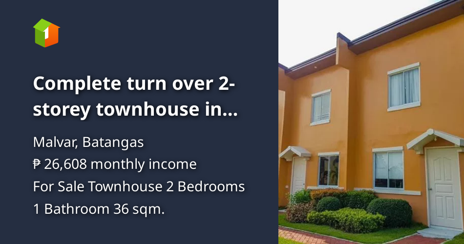 Complete turn over 2storey townhouse in Malvar Batangas [House and Lot