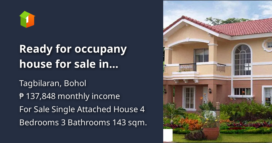 Ready for occupany house for sale in Tagbilaran, Bohol [House and Lot 🏘