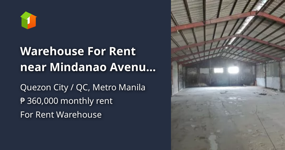 Warehouse For Rent near Mindanao Avenue Quezon City