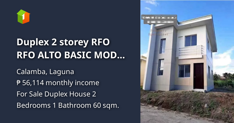 Duplex 2 storey RFO RFO ALTO BASIC MODEL 10% DP Payable in 12mos RFO ...