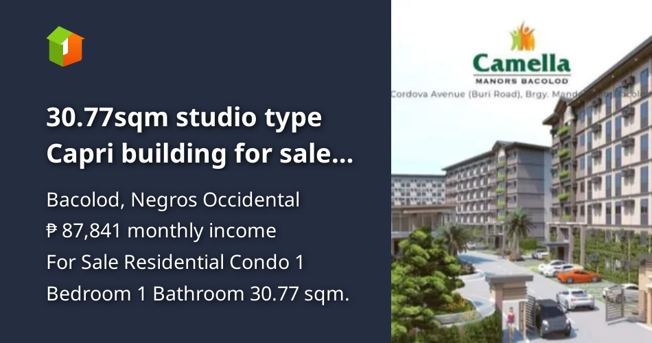 30.77sqm studio type Capri building for sale , Bacolod City Negros