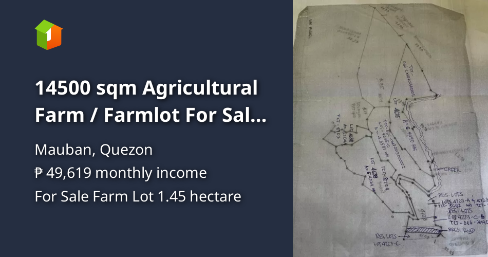 14500 sqm Agricultural Farm / Farmlot For Sale in Mauban Quezon [Lot 🚜