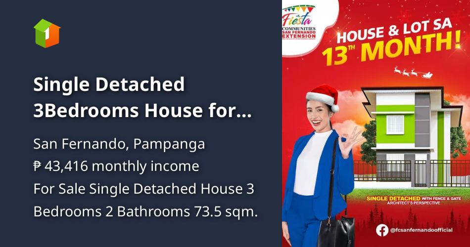 Single Detached 3Bedrooms House for sale City of San Fernando Pampanga