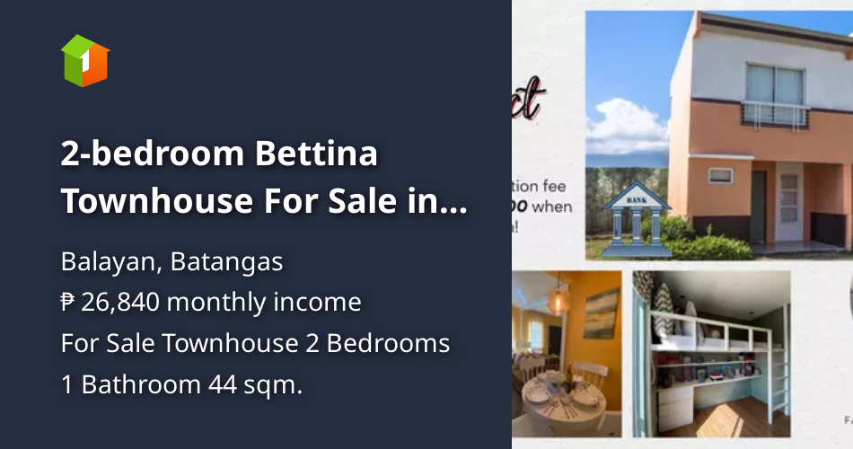 2-bedroom Bettina Townhouse For Sale in Balayan Batangas [Houses and ...