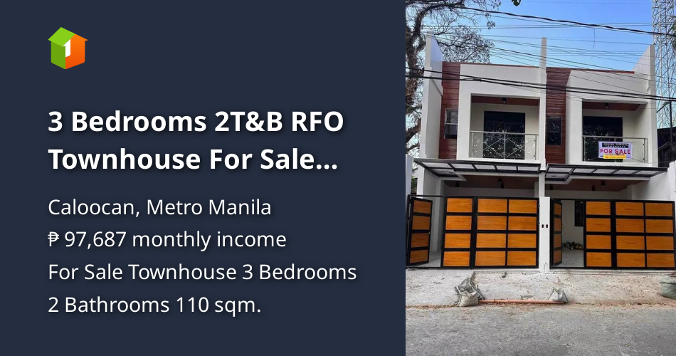 3 Bedrooms 2T&B RFO Townhouse For Sale Hillcrest Camarin Caloocan NCR