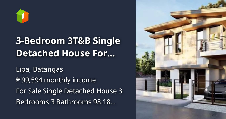 3Bedroom 3T&B Single Detached House For Sale in Baseview Homes Lipa