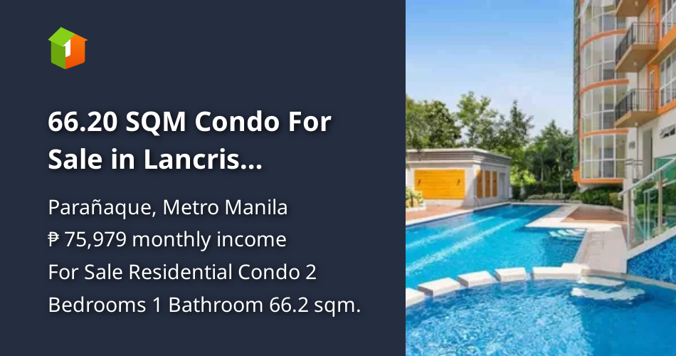 66.20 SQM Condo For Sale in Lancris Residences | Don Bosco, Paranaque ...