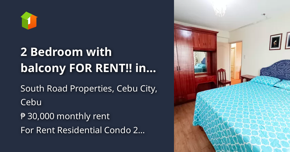2 Bedroom with balcony FOR RENT!! in San Remo Oasis in SRP Cebu [Condo