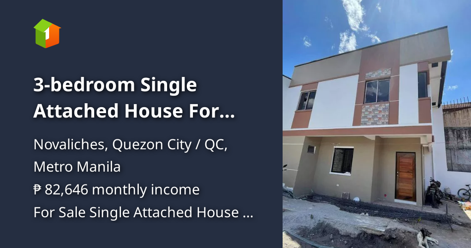 3bedroom Single Attached House For Sale in Novaliches Quezon City
