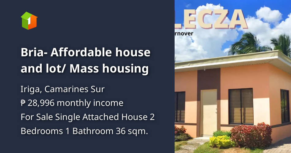 Bria Affordable house and lot/ Mass housing [House and Lot 🏘️