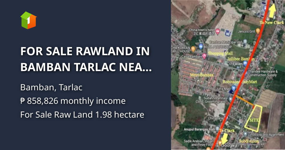 FOR SALE RAWLAND IN BAMBAN TARLAC NEAR NEW CLARK CITY AND SCTEX [Lot 🚜