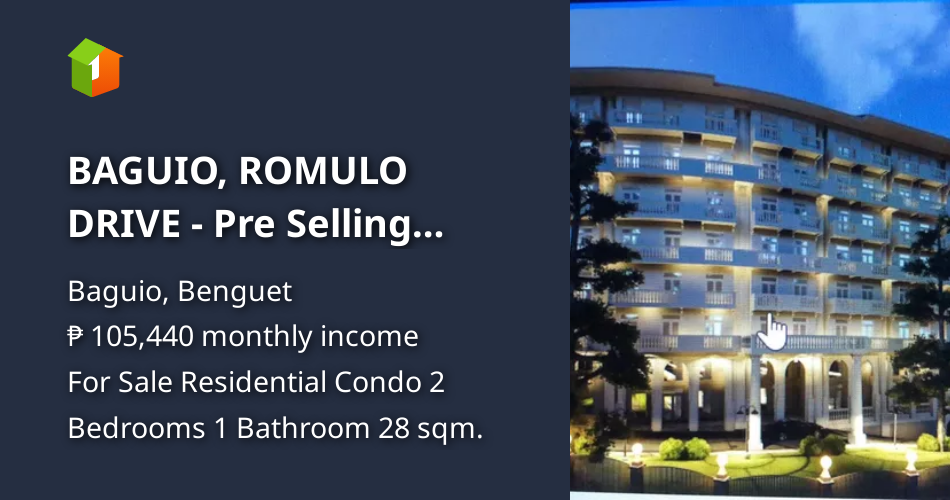 BAGUIO, ROMULO DRIVE Pre Selling Hotel Elegant Condo Hurry!! [Condo 🏙