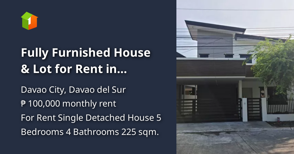 Fully Furnished House & Lot for Rent in Woodridge Subd, Maa Davao City