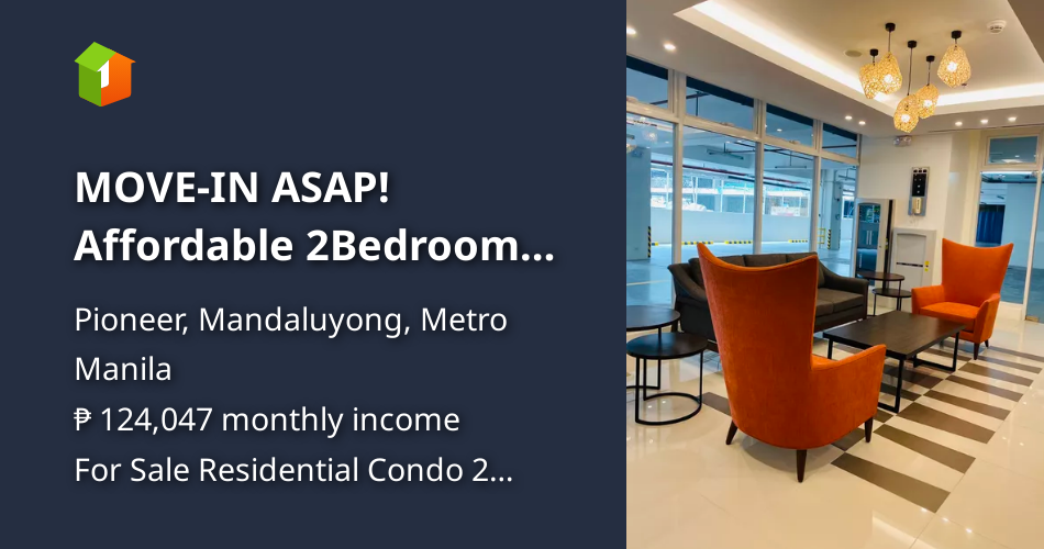 MOVEIN ASAP! Affordable 2Bedroom condo in Mandaluyong near EDSA/BGC