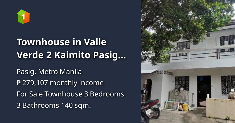 Townhouse in Valle Verde 2 Kaimito Pasig For Sale [House and Lot 🏘️