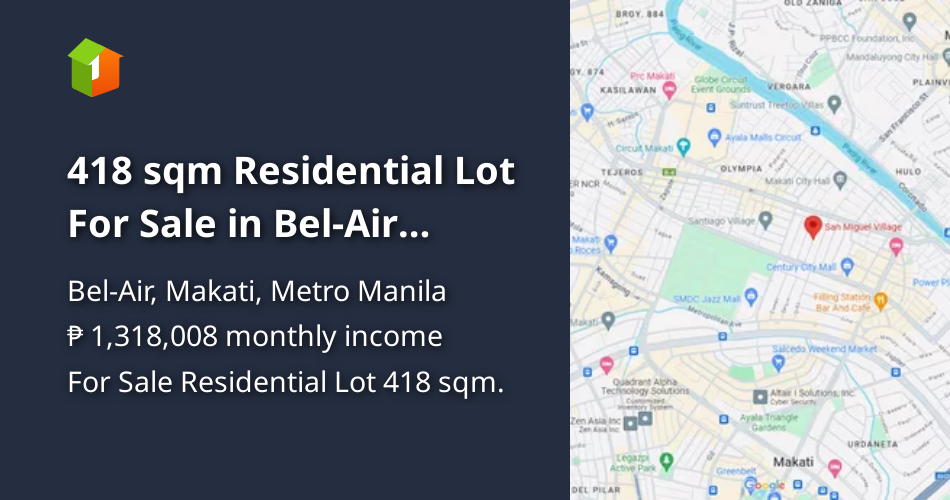 418 sqm Residential Lot For Sale in BelAir Makati Metro Manila [Lot 🚜