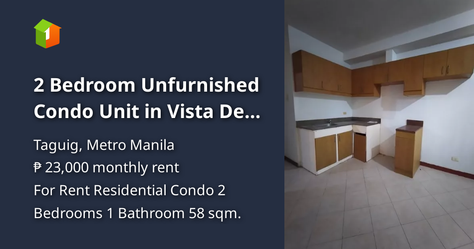 2 Bedroom Unfurnished Condo Unit in Vista De Lago, Taguig [Condo 🏙️
