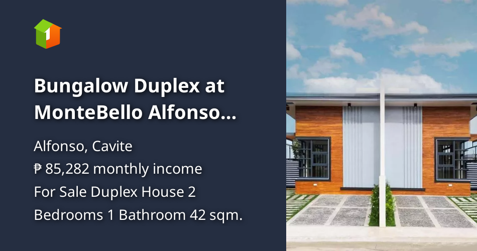 Bungalow Duplex at MonteBello Alfonso Cavite [House and Lot 🏘️] (July