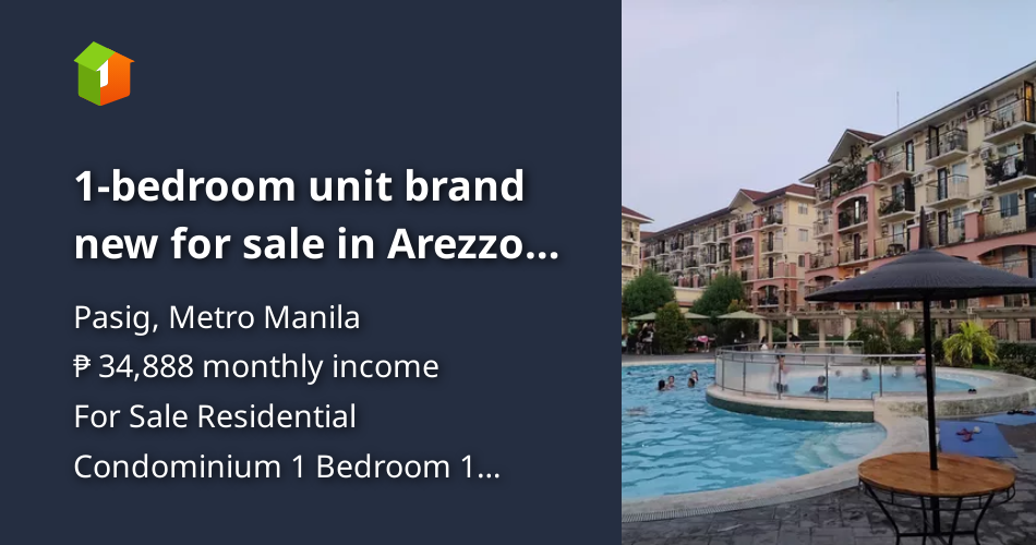 1 bedroom unit brand new for sale in Arezzo Place Pasig Condo