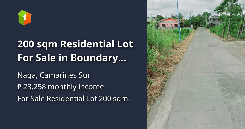 200 sqm Residential Lot For Sale in Boundary Queburac Naga & Canaman