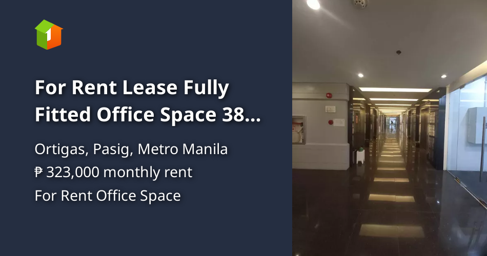 For Rent Lease Fully Fitted Office Space 380 sqm Ortigas