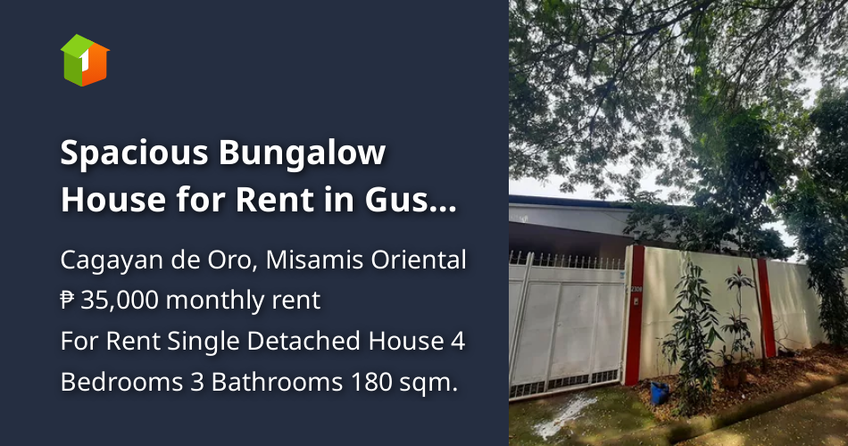 Spacious Bungalow House for Rent in Gusa CDO [House and Lot 🏘️