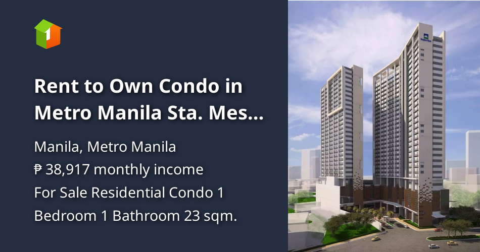 Rent to Own Condo in Metro Manila Sta. Mesa 8k Monthly near Ubelt