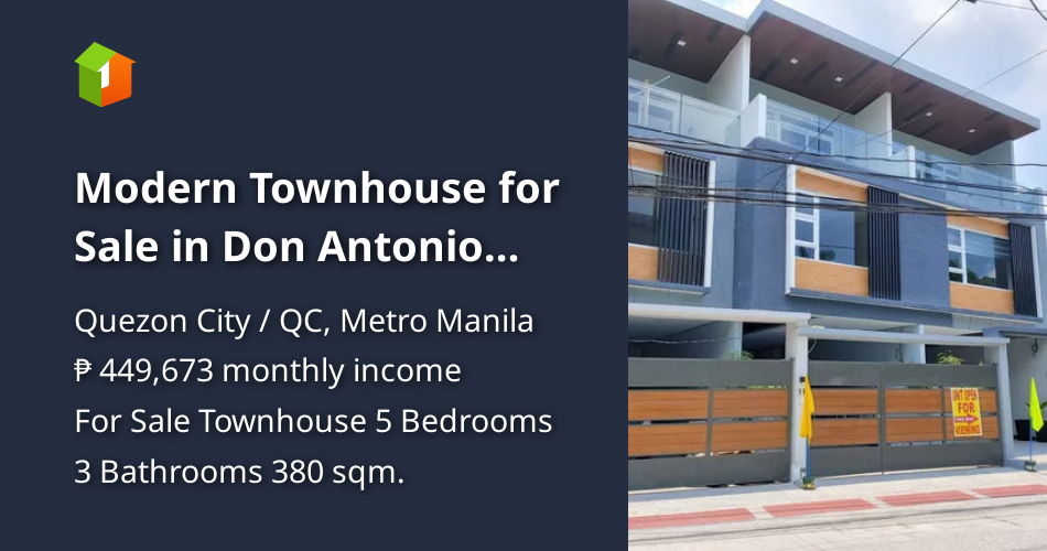Modern Townhouse for Sale in Don Antonio Heights Quezon City [House and