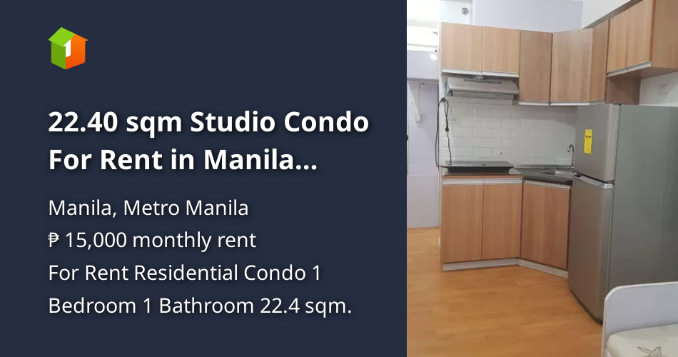 22.40 sqm Studio Condo For Rent in Manila Metro Manila [Condo 🏙️