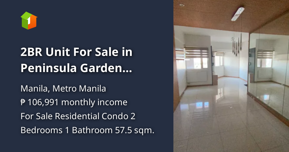 2BR Unit For Sale in Peninsula Garden Midtown Homes, Manila [Condo 🏙️