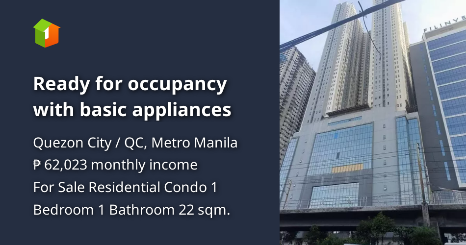 Ready for occupancy with basic appliances [Condo 🏙️] (December 2022) in
